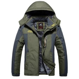 Vinterjacka Män Tjock Vindtät Vattentät Fleece Coat Mens Militär Outwear Parka Plus Velvet Storlek 6XL 7XL 8XL 9XL Overcoat 211014