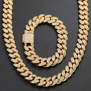 Mäns Ice Zircon Neck Ras Halsband, 12mm, Kubansk Miami Stil, Hip-Hop Smycken, Trendig och Casual Q0809