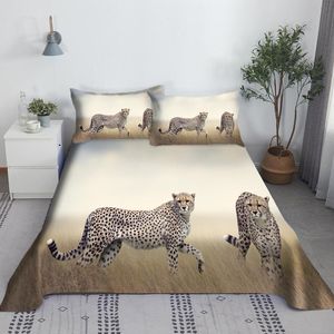 Wholesale tiger sheet set resale online - Sheets Sets D White Tigers Bedding Animals Bed Sheet Set Tiger Flat With Case Soft Polyester Home Textile King Size Style