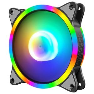 Coolmoon 12см Вентилятор охлаждения RGB Рабочий стол шасси MUTE Rainbow Heatsink Радиатор PC Компьютерная Вода Аксессуары