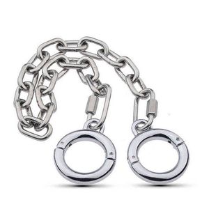 Nxy Adult Toys New Stainless Steel Foot Finger Cuff Shackle Sex Metal Slave Bdsm Bondage for Women Men Couple Erotic Accessory 1207