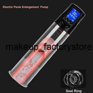 Massage wiederaufladbare LCD elektrische Penisvergrößerung Penispumpe männlich automatische Penisvergrößerung Vakuumpumpen Schwanz Erektion Extender Sexshop