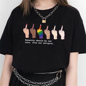 VIP HJN L'umanità dovrebbe essere la nostra razza amare la nostra religione contro lo stile di discriminazione razziale T -SHIRT MEDIO MEDICA MEDICE 210401