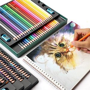 Obos vattenlöslig färgpennor 48/72/120/200 Färg Professionell färg Lead Brush Handmålad ritning Sketching Colored Pencil