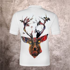 Summer Menswear Designer Niemiecki Rock Punk Elk Hot Diamond Printed Polo Shirt Pure Cotton Slim Wysokiej jakości T-shirt #PP0012