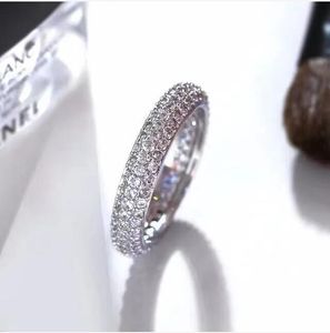 2021 Hip Hop Stones Iced Out Micro Pave CZ Stone Tennis Ring Men Women Charm Luxury With Side StonesJewelry Crystal Zircon Diamond Gold Silver Plated Wedding.A1
