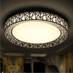 Plafoniere moderne a LED per soggiorno camera da letto Lampada in ferro Lampada da soffitto decorativa per nido d'uccello rotondo nero / bianco per la casa