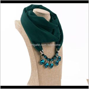 Hats, Scarves & Gloves Aessories Drop Delivery 2021 Bohemia Wind Chiffon Pendant Charm Fashion Women Jewelry Necklace Shawls Wraps Scarf Aces