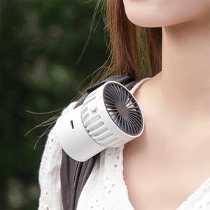 Portable Desktop Fan 3.5w Mini Handhållen Nackband Hängande USB Laddning 1000mAh Lämplig för Hem Använd Office School Trip