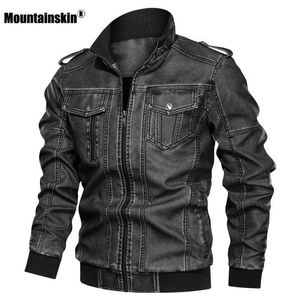 Mountainskin Lederjacke Herren 2020 Winter Herbst Herren Motorrad PU Jacke Mode winddichter Mantel Männlich Markenkleidung SA785 P0813