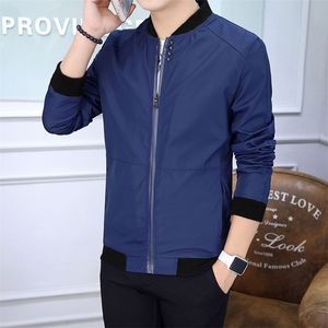 Arrival Spring Autumn Men's Jackets Solid Fashion Male Casual Slim Stand Collar Bomber Jacket Men Overcoat 220301