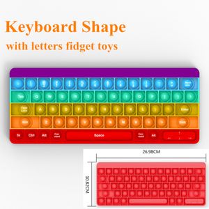 Fidget Reliver Stress Party Gifts Decompression Toys Keyboard Shape with Letters Rainbow Silicone Push It Bubble Antistress Sensory Toy