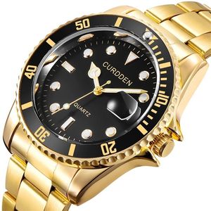 Bezpłatny spada rola Zegarek Mężczyźni Kwarcowy Mężczyzna ES Top Luksusowy Marka Man Gold Stainless Steel Relogio Masculino Wodoodporna 220212