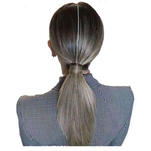 Naturalnie srebrny, długi krótki szary szary włosy, prosta elegancka sól i pieprz sznurek opoka wokół ponytail Hairpiece Human Remy Horsetail