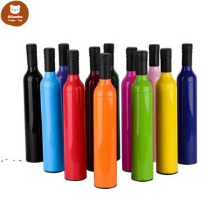 زجاجة الإبداعية مظلة متعددة الوظائف المزدوجة الغرض الفضة الغروانية مظلات الأزياء البلاستيك زجاجات النبيذ ظلة تحمل مريحة WJY591