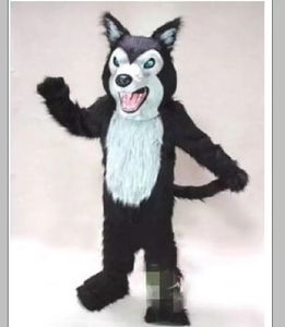 Black Wolf Husky Dog Fursuit Mascot Costume Suits Halloween gift