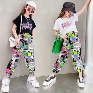 Boutique Outfits Teenagers Kids Clothes Suit Light Summer Korean Cute Clothing Girls Clothes 10 12 Years Tracksuit for Children X0902