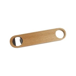 Colore primario Apri birra in legno Apribottiglie portatili in acciaio inossidabile Utensili da cucina 17 * 4 cm Forniture per bar 100 pezzi T2I52098