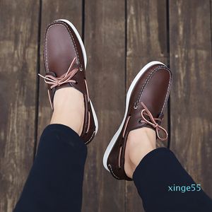 Mens Casual Genuine Suede Leather Docksides Classic Boat Shoes Loafers Shoes Unisex Handmade shoes High Quality
