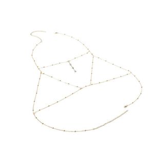 Keychains Rhinestones Tassel Body Chain Sex Beach Gold Silver Color Wedding Accessories Bra Cross Jewellery For Women