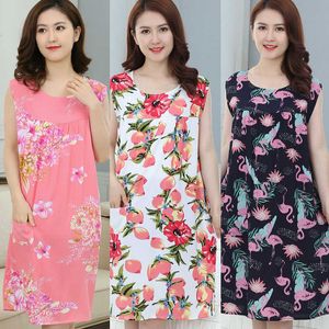 Venda Plus Size 4XL Sleep Lounge Mulheres Sleepwear Algodão Nightgowns Sexy Indoor Roupas Indoor Vestido Caseiro Nightdress Floral 210924