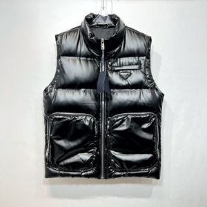 Gilet da uomo piumino invernale Parka Tasca decorazione Capispalla modello di lettera Gilet di abbigliamento tridimensionale per esterni di alta qualità a13