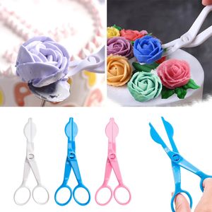 Praktyczny plastikowy narzędzie nożycowe Kremówka DIY Decor Flower Lifter Cake Krawędzi Dekorowanie Narzędzia Kuchenne Wll761