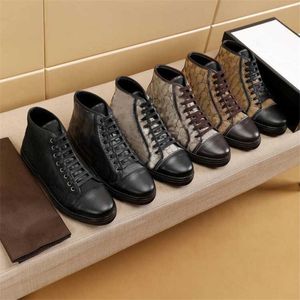 Diseñador Classics Quality Men Shoes Zapatillas de deporte Zapatillas de deporte Zapatillas de deporte Bordado Traineros de lona de alto nivel de plataforma de alta plataforma Caja de zapatos