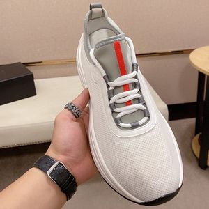 Smooth Line Design Mäns Casual Shoes Andas Mesh Sneakers Enkel Splicing Black White Designer Sport Flat Sandshoes