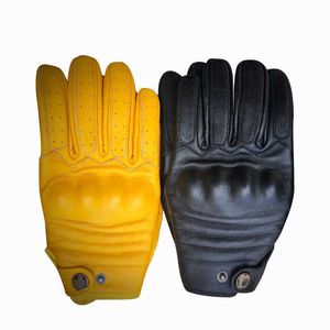 1 Pair Motorcycle protective retro locomotive leather gloves for men and touch screen gloves for women in autumn and winter H1022