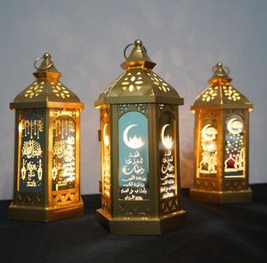 Ramadan Lamp Eid Mubarak Party LED висит фонари 14 * 28 см Теплые огни Ислам Мусульманские турнирные украшения SN2178