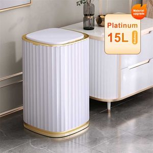 Joybos Automatic Sensor Dustbin Intelligent Trash Can Smart Electric Waste Bin Home Rubbish For Kitchen Bathroom 211229