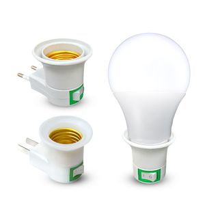 E27 Lampa żarówki Adapter Converter Adaptery wtykowe EU z zasilaniem Szybka sterująca Sockets Lampy Base Light HolderBase