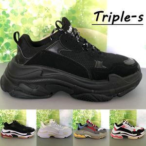 Designer Paris Triple-S Platform Men Casual Shoes Triple Black White Red Cream Yellow Beige Green Gym Blue Fashion Mens Womens Sneakers US 6-12