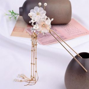 Clipes de cabelo barretas de estilo chinês ornamentos com franjas de cabelo feminino antigo prato joias de joalheria presente de casamento hanfu cocar