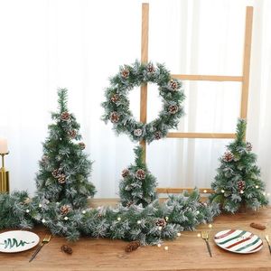 クリスマスの装飾アメリカの松の針スプレー白いミニツリーシミュレーションガーランドデスクトップの飾り装飾