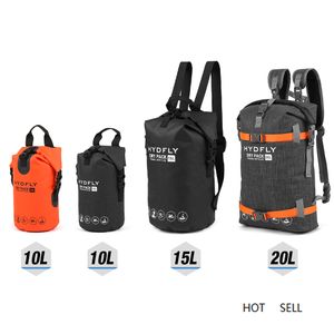 10L / 15L / 20L Utomhus Vattentät torrväska Vattentät Ryggsäck Fiske Flytande Roll-Top Sport Bag Driving