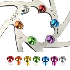 12PCS Colorful Bicycle Brake Rotor Torx Bolts T25 M5x10mm MTB Bike Alloy Steel Disc Brake Fixing Screws