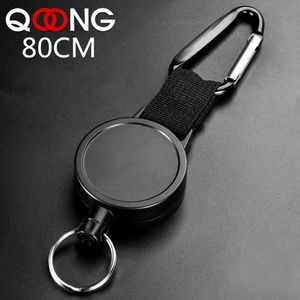 80CM Wire Rope Camping Telescopic Burglar Chain Key Holder Tactical Keychain Outdoor Key Ring Return Retractable Key Chain H24 G1019