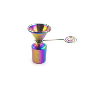 D&K Bong Slide Rainbow Color Metal Joint Piece For Smoking Water Pipe Accessories 10mm 14mm 18mm male and female Electroplating Craft Surface Stainless Steel Bowl