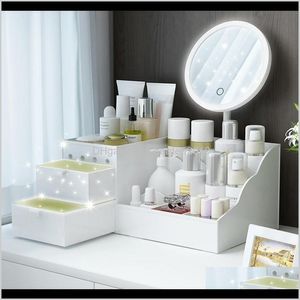 Boxen Bins LED-Spiegel-Organizer Badezimmer Große Kapazität Der Make-up-Aufbewahrungsbox Hautpflege Schminktisch Mädchen Kosmetik Beauty Case Cywo I5E80