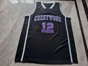 Raro camisa de basquete homens jovens mulheres vintage 12 ja morant crestwood high school tamanho S-5XL personalizado qualquer nome ou número