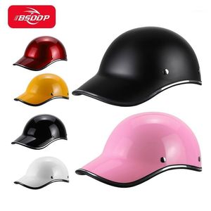 Motocykl Baseball Cap Style Helmets Scooter Bike Half Otwarta twarz Bezpieczeństwo Ochronne Kapelusz Dorosłych Unisex dla Cafe Racer Caps Maska