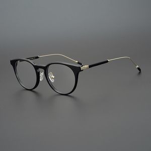 Mode Sonnenbrille Rahmen Vintage Runde Acetat Brille Rahmen Männer Myopie Rezept Optische Brillen Frauen Koreanische Retro Auge