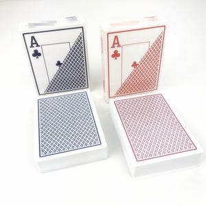2 Set Lots  Plastic Playing Cards Hot Top Grade Texas Holdem Baccarat Frosting Waterproof Large Number 63*88mm Board Games
