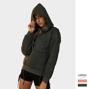 Kvinnors Tröjor Kvinnor Varm Hoodie Velvet med sträng Bekväm Bomull Långärmad Toppar Höst Loose Sport Pullover för Muje