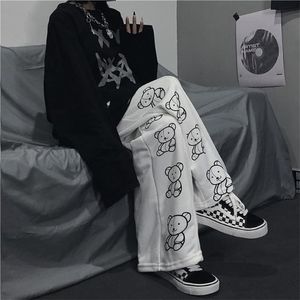 HOUZHOU Pantaloni Larghi in Stile Coreano Stampa Cartoon Pantaloni Harajuku Streetwear Moda Autunno Pantaloni Sportivi Casual Femminili 210721