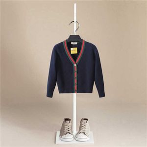 Autunno Neonati maschi Maglione Bambino Ragazzi Maglione con scollo a V Maglieria Cardigan in cotone a maniche lunghe Abbigliamento per bambini Cappotto maglione per bambini Q0716