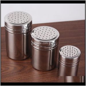 Strumenti Cucina, Sala da pranzo Bar Casa Giardino Drop Delivery 2021 Acciaio inossidabile Spezie Zucchero Sale Pepe Herb Shaker Jar Cook Connt Condimento Bottl