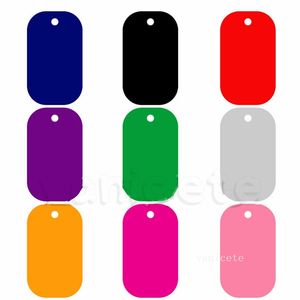 100st / lot aluminiumlegering ID-kort Militär Army Dog Taggar Blank och Laser Graverbar Pet Tag Mody Men Pendants ZC476